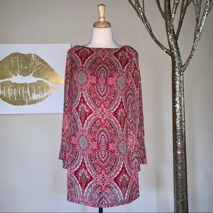 Pleated Sleeve Shift Dress, Small